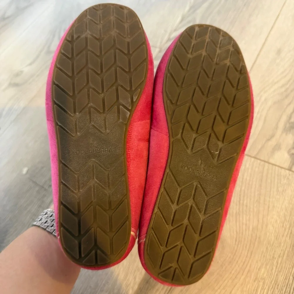 Koolaburra by UGG Kids Pink Suede Faux Fur Lined Moccasin Slippers Size 3 kids